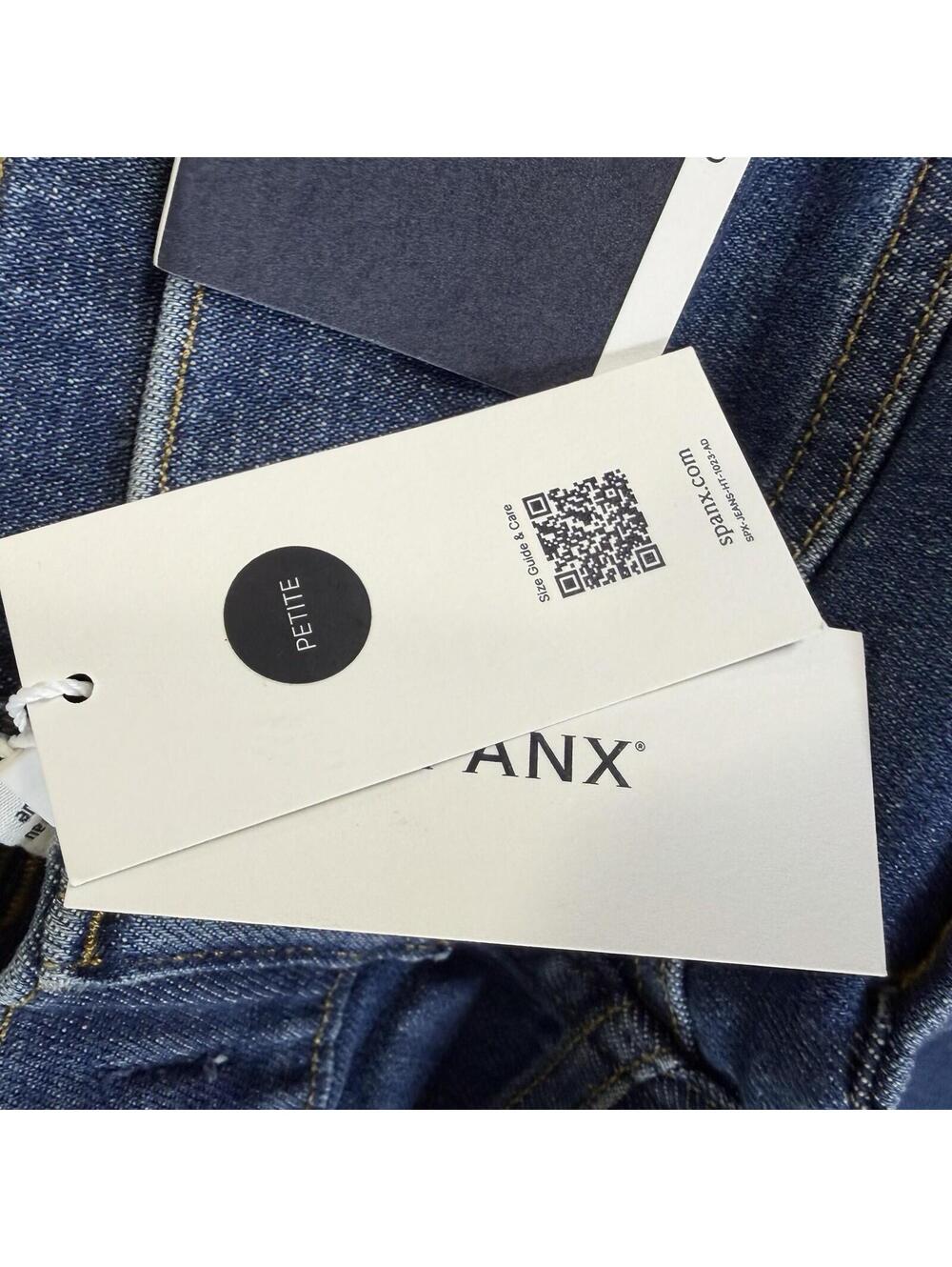 Spanx Crop Wide Leg Jeans Women's XL Petite Blue Medium Wash Denim NWT - Picture 10 of 10